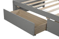 Twin Bed With 2 Drawers, Solid Wood, No Box Spring Needed ,Grey Old Sku:W50422208 Twin Grey Pine