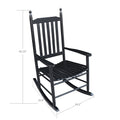 Wooden Porch Rocker Chair Black, Without Mat Black Solid Wood