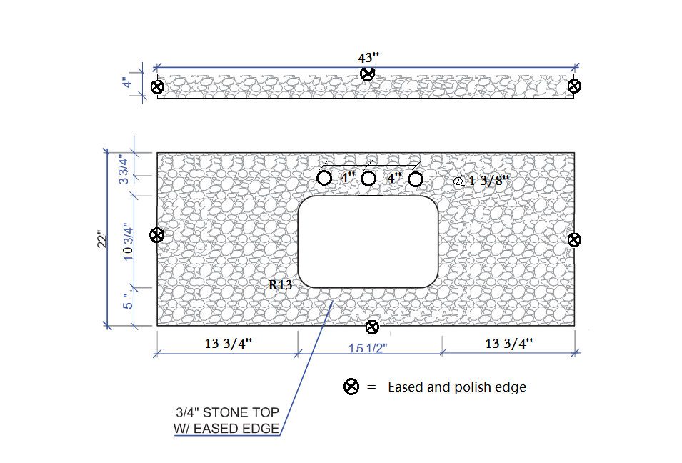 43" Carrara White Engineered Stone Vanity Top Backsplash White Stone