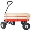 Outdoor Wagon All Terrain Pulling Wood Railing Air red-metal