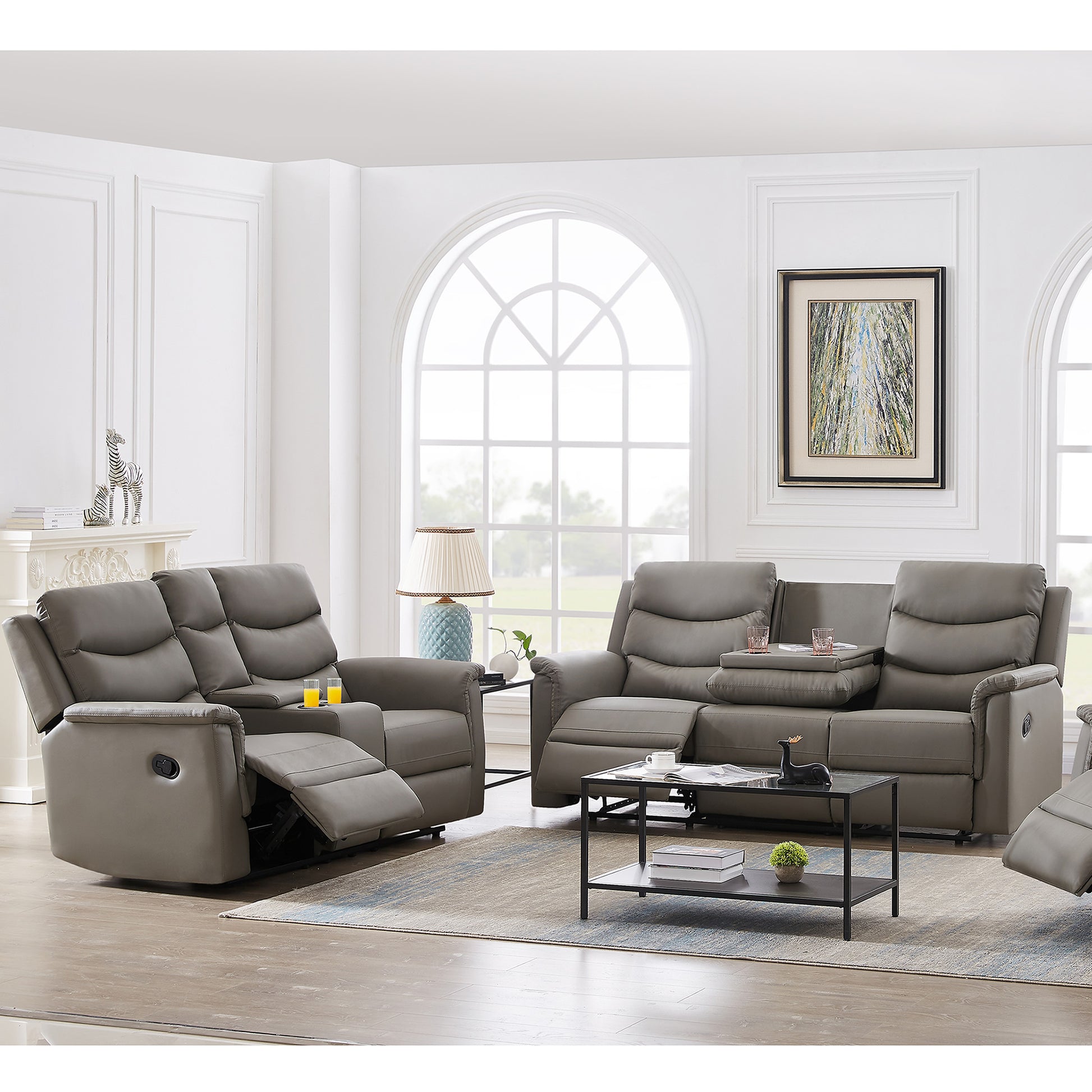 Motion Sofa 3 2 Grey Pu K2553S00005 W223S00448 Gray Pu 5 Seat