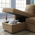 9191 Brown Broaching Storage Sofa Brown Linen