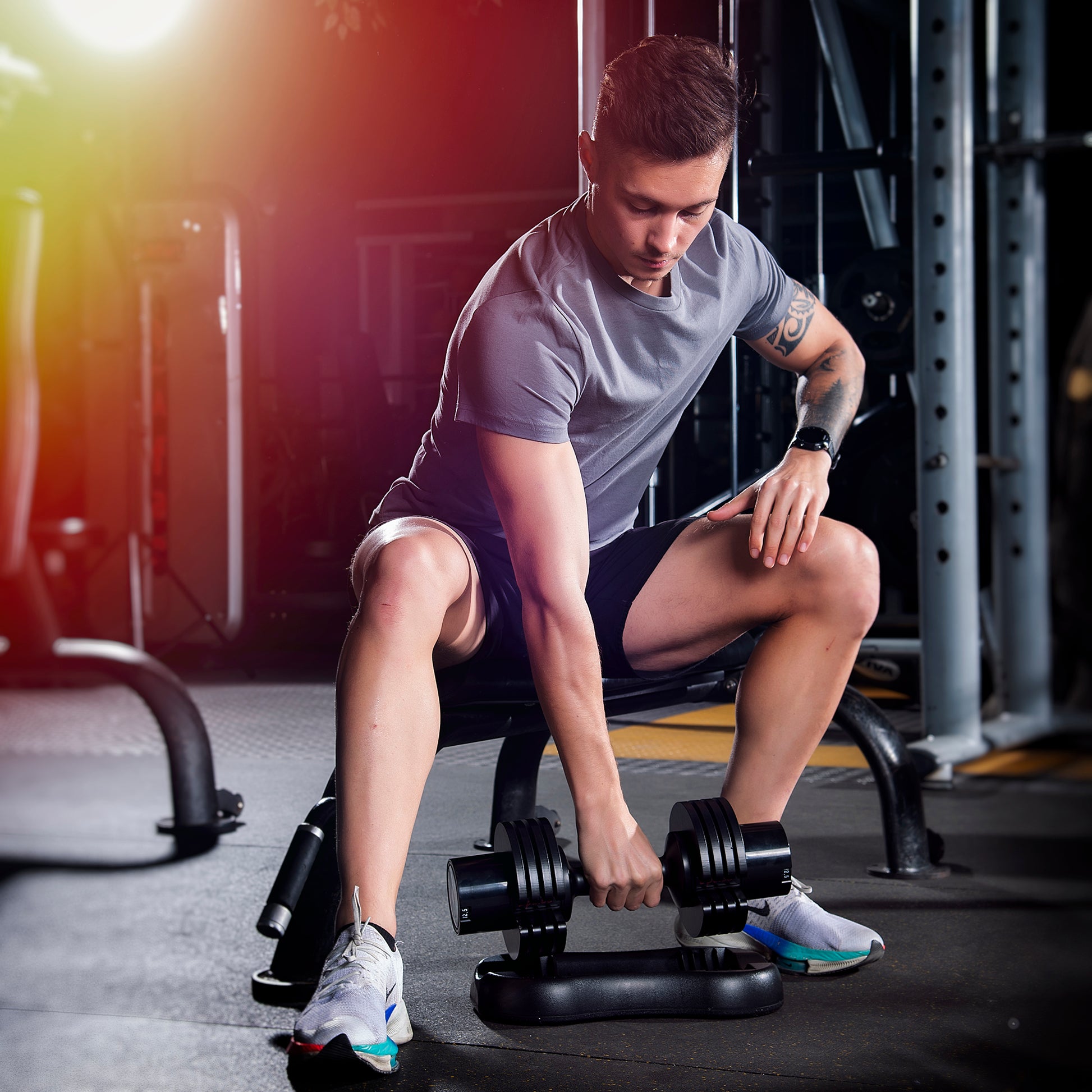 50Lbs Adjustable Dummbell Adjustable Range:5.5Lbs,16.5Lbs,21.5Lbs,38.5Lbs,50Lbs Black Metal