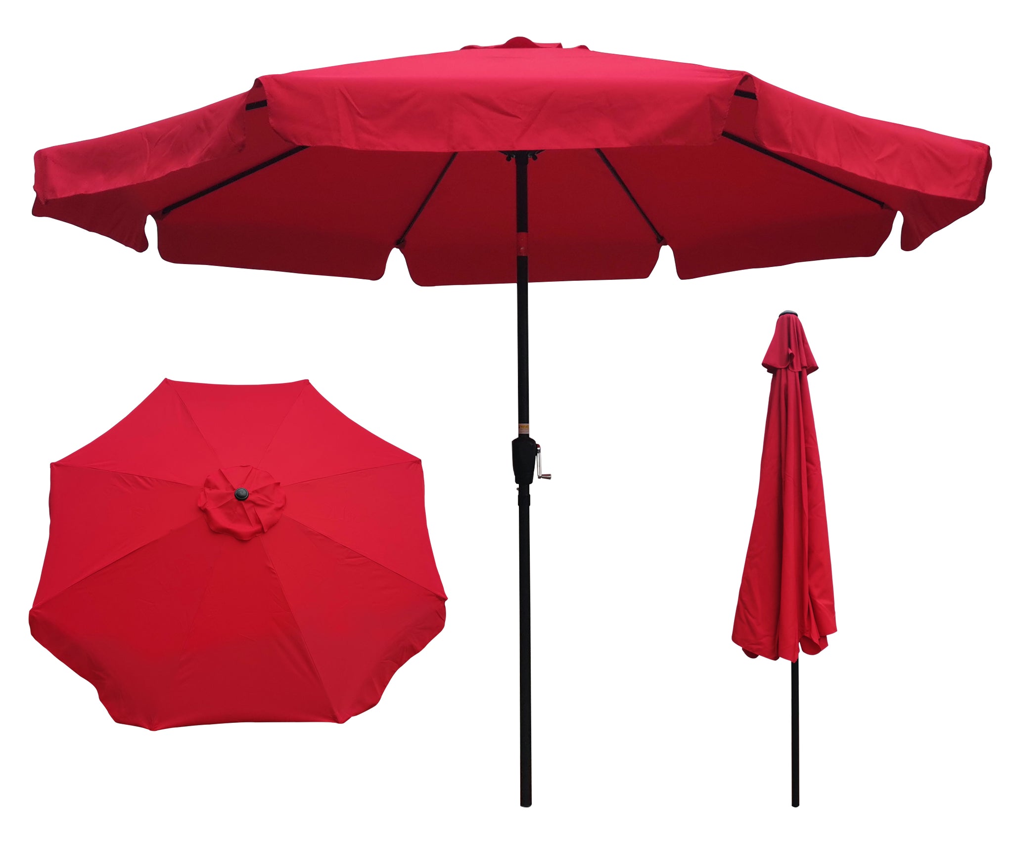 10ft Patio Umbrella Market Round Umbrella Outdoor red-metal