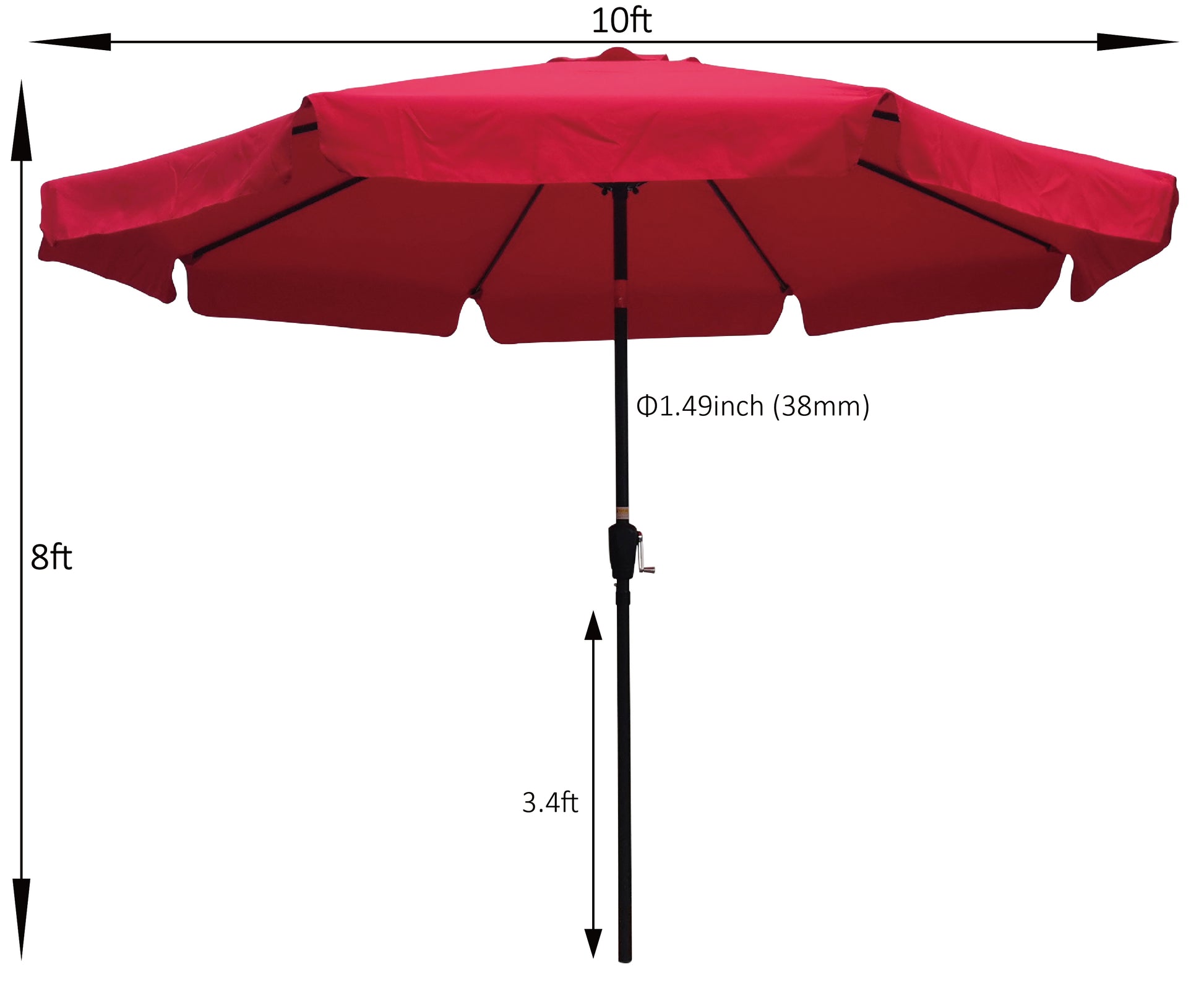 10Ft Patio Umbrella Market Round Umbrella Outdoor Garden Umbrellas Wit 10Ft Patio Umbrella Market Round Umbrella Outdoor Garden Umbrellas Wit
