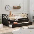 Multi Functional Daybed With Drawers And Trundle, Espresso Box Spring Not Required Twin Espresso Wood Pine Daybeds Pine