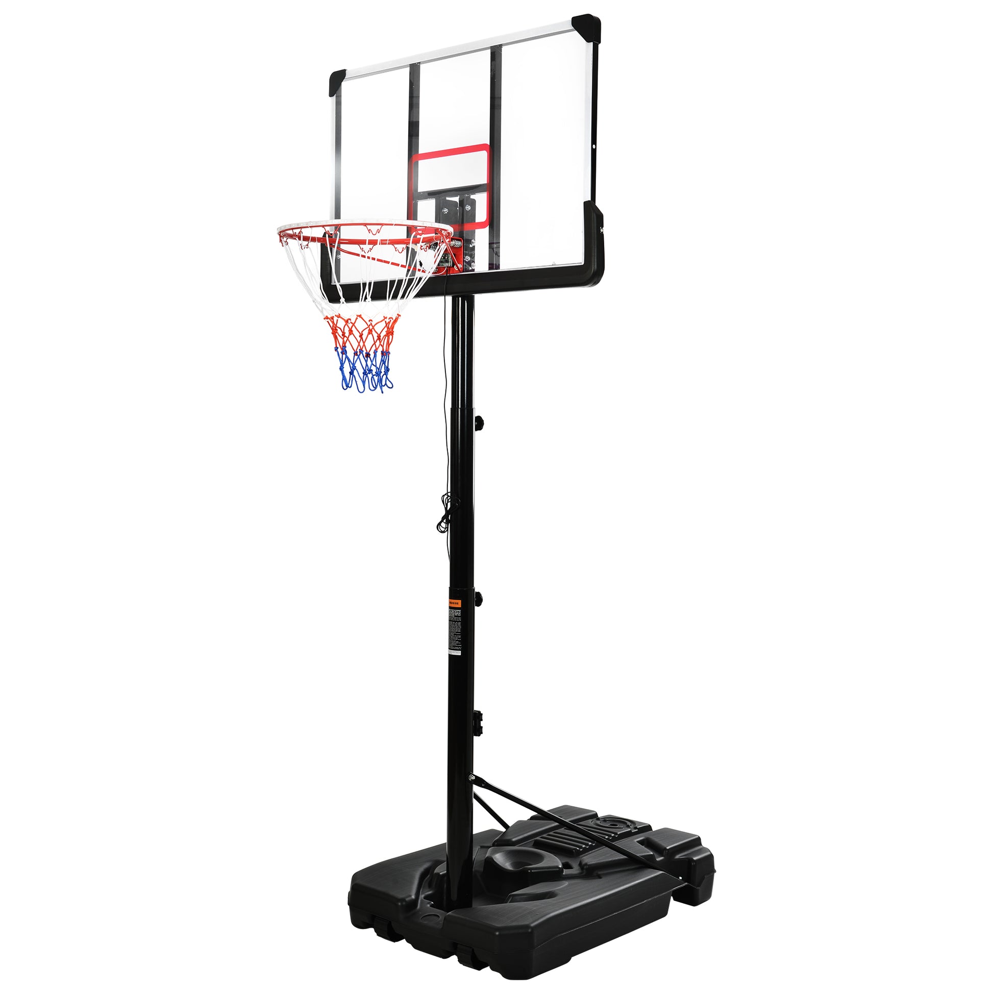 Portable Basketball Hoop Basketball System 6.6 10Ft Height Adjustment For Youth Adults Led Basketball Hoop Lights, Colorful Lights,Waterproof,Super Bright To Play At Night Outdoors,Good Gift For Kids Black Metal