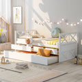 Multi Functional Daybed With Drawers And Trundle, White Box Spring Not Required Twin White Wood Daybeds Pine