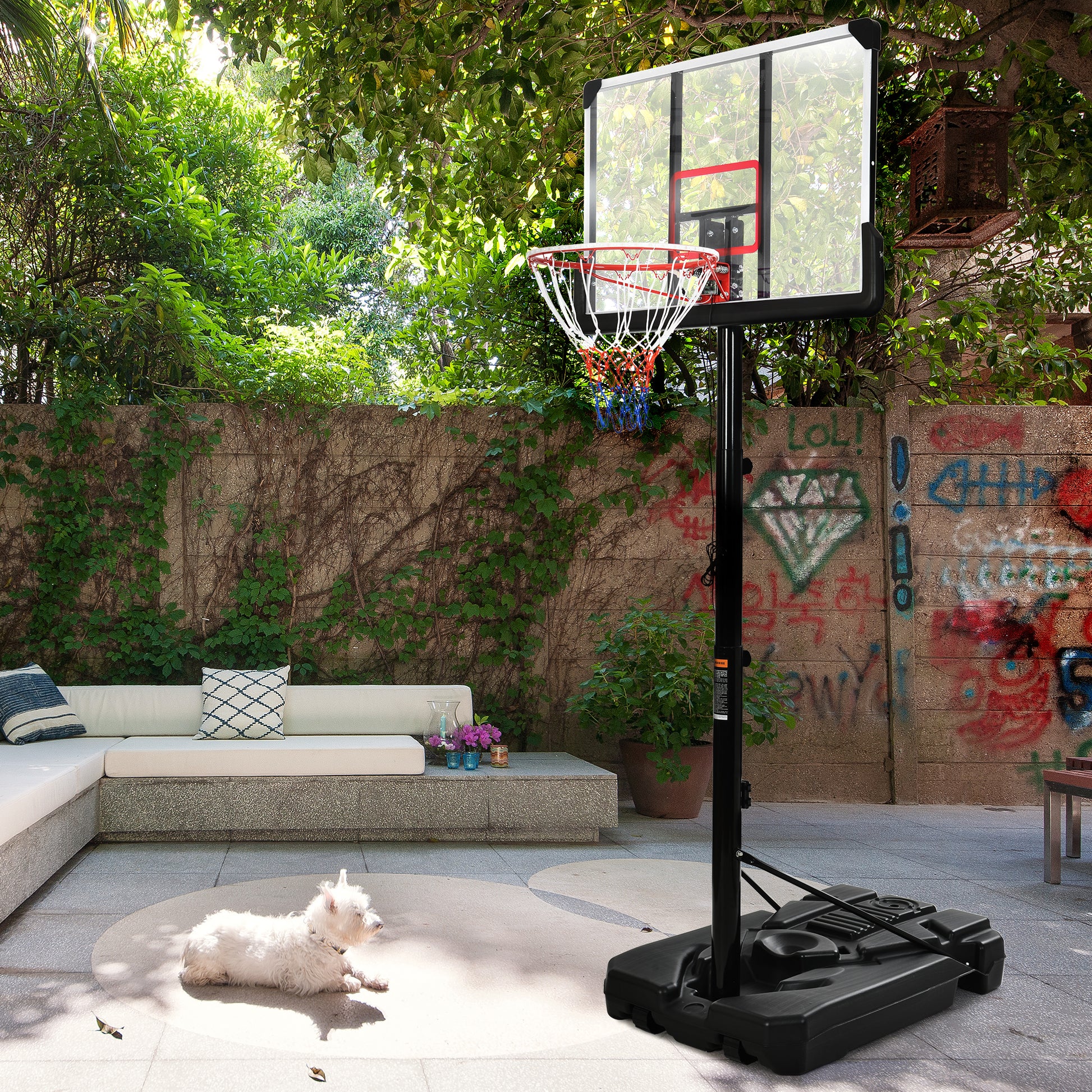 Portable Basketball Hoop Basketball System 6.6 10Ft Height Adjustment For Youth Adults Led Basketball Hoop Lights, Colorful Lights,Waterproof,Super Bright To Play At Night Outdoors,Good Gift For Kids Black Metal