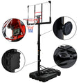 Portable Basketball Hoop Basketball System 6.6 10Ft Height Adjustment For Youth Adults Led Basketball Hoop Lights, Colorful Lights,Waterproof,Super Bright To Play At Night Outdoors,Good Gift For Kids Black Metal