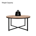 Modern Round Metal Coffee Table Light Brown Metal