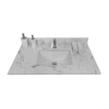 31Inch Bathroom Stone Vanity Top Engineered White Marble Color With Undermount Ceramic Sink And Single Faucet Hole With Backsplash White Stone