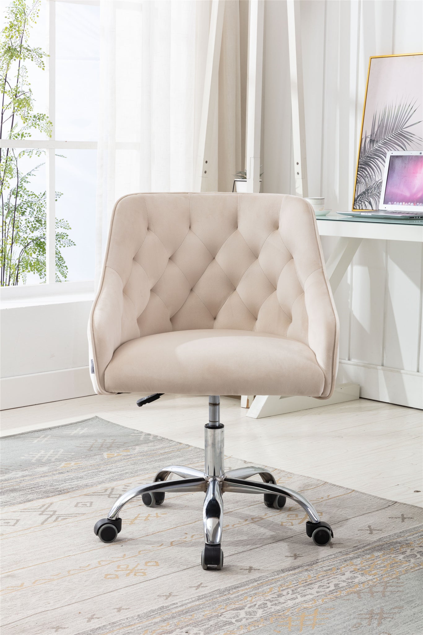 COOLMORE Swivel Shell Chair for Living Room Modern beige-metal