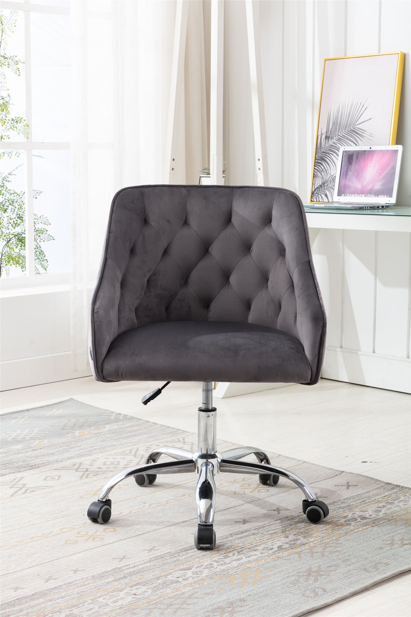 COOLMORE Swivel Shell Chair for Living Room Modern dark gray-metal