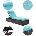 Outdoor Pe Wicker Chaise Lounge 2 Piece Patio Lounge Chair Chase Longue Lazy Boy Recliner Outdoor Lounge Chairs Set Of 2 Beach Chairs Recliner Chair With Side Table Yes Lounge Brown Rust Resistant Frame Water Resistant Cushion Garden & Outdoor 2 Person