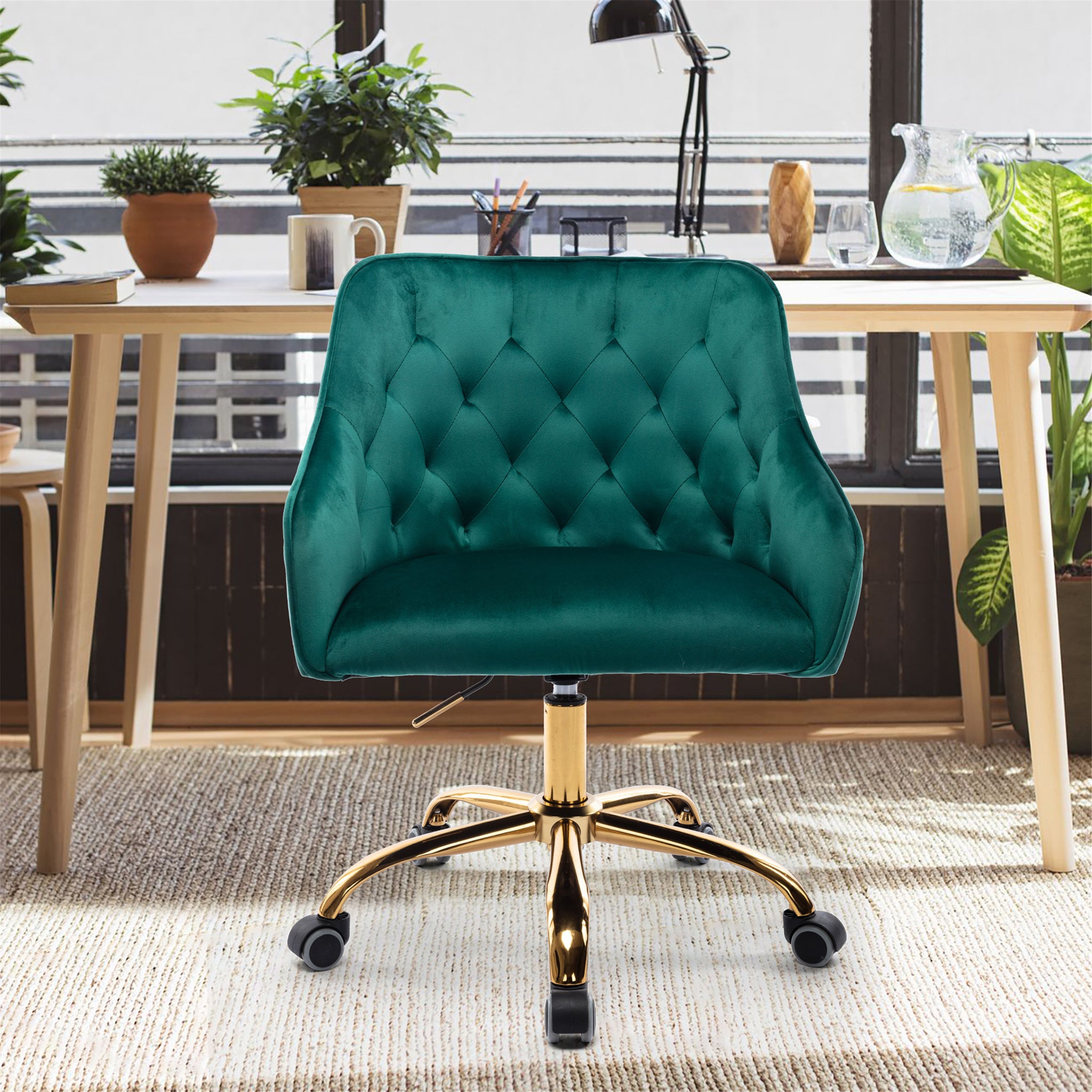 COOLMORE Swivel Shell Chair for Living Room Bed Room green-metal