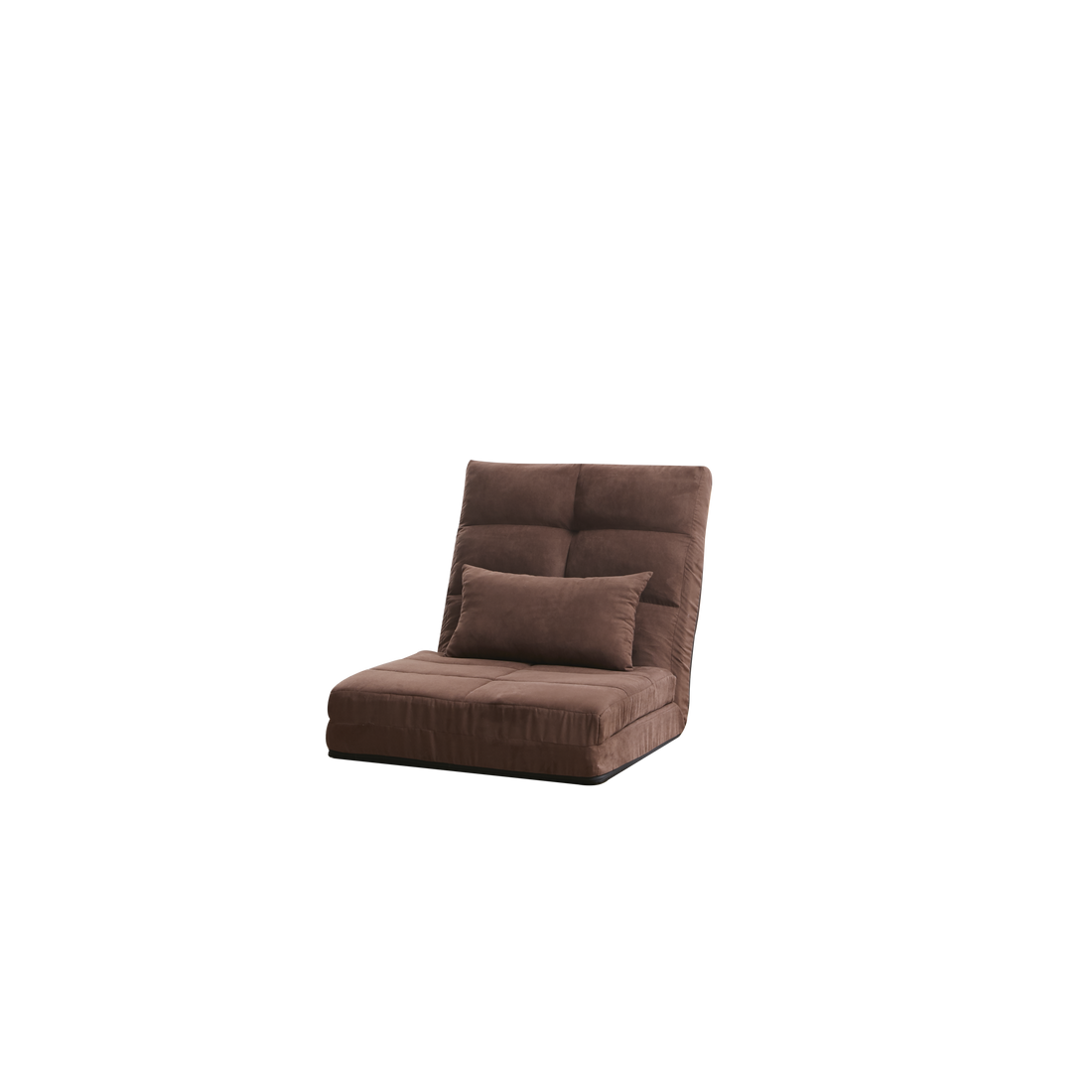 Triple Fold Down Sofa Bed, Adjustable Floor Couch Sofa With One Pillow, 5 Reclining Position, Convertible Upholstered Guest Sleeper,Adjustable Foldable Modern Leisure Sofa Bed Video Gaming Sofa Brown Linen Metal