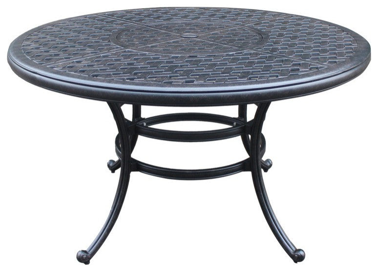 Round Dining Table, Dark Lava Bronze Antique Bronze Aluminum