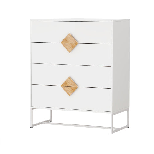 Solid wood square shape handle 2 doors sideboard white-mdf