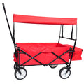 Garden Shopping Beach Cart Folding Wagon Red Red Metal