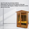 Two Person Far Infrared Old Fir Outdoor Sauna Room Left & Right Natural Solid Wood