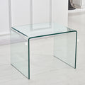 Small Clear Glass Side & End Table, Tempered Glass End Table Small Coffee Table Transparent Glass