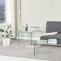 Small Clear Glass Side & End Table, Tempered Glass End Table Small Coffee Table Transparent Glass