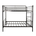 Twin Over Twin Bunk Bed, Metal Frame With Ladder Box Spring Not Required Twin Black Metal Bedroom Modern Bed Frame Metal Metal