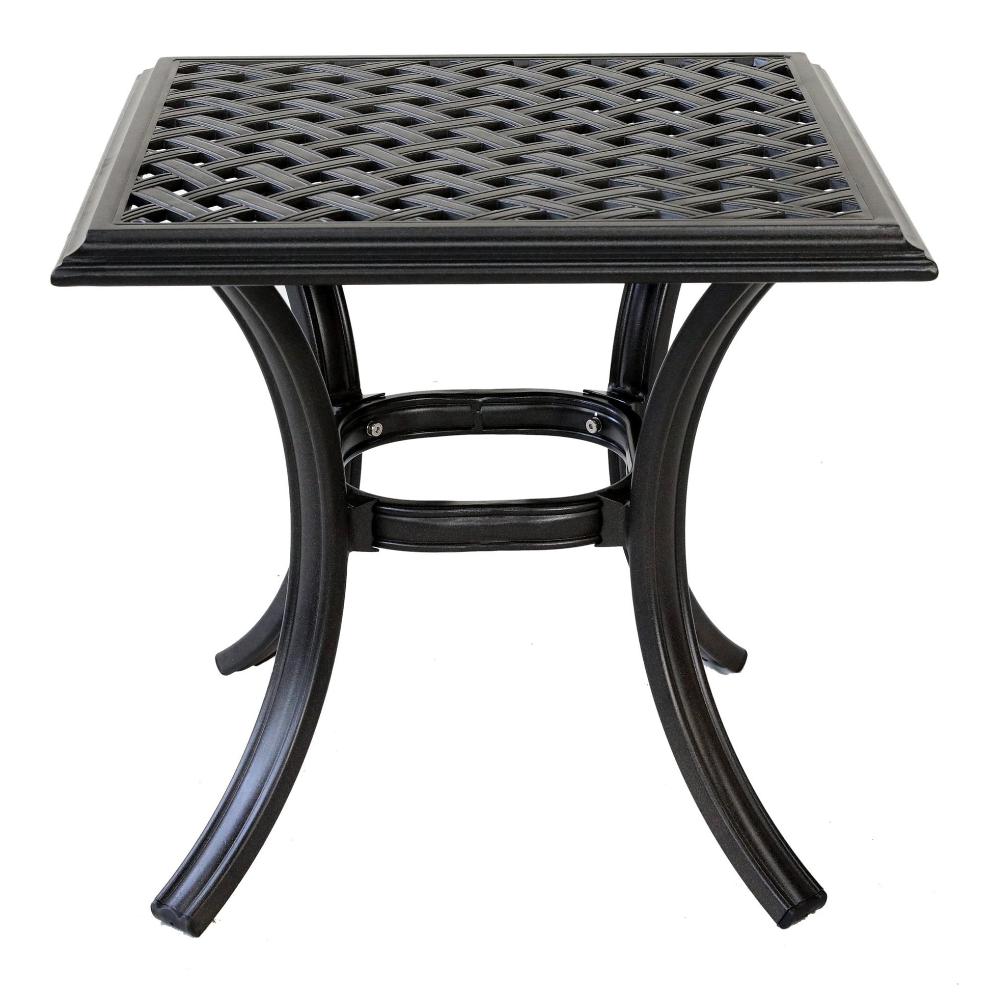 End Table, Espresso Brown Brown Aluminum