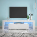 Modern White Tv Stand, 20 Colors Led Tv Stand W Remote Control Lights White 60 69 Inches Mdf