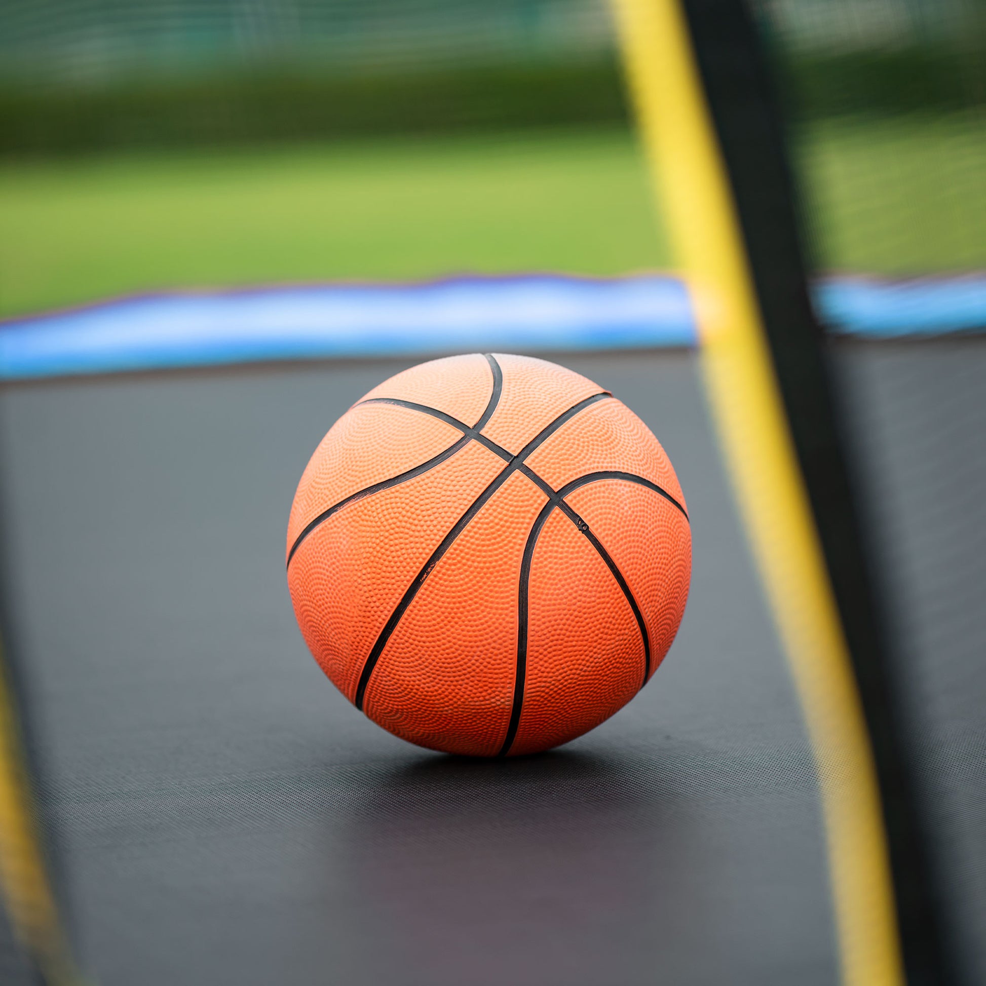 10Ft Trampoline With Basketball Hoop Inflator And Ladder Inner Safety Enclosure Blue Blue Metal