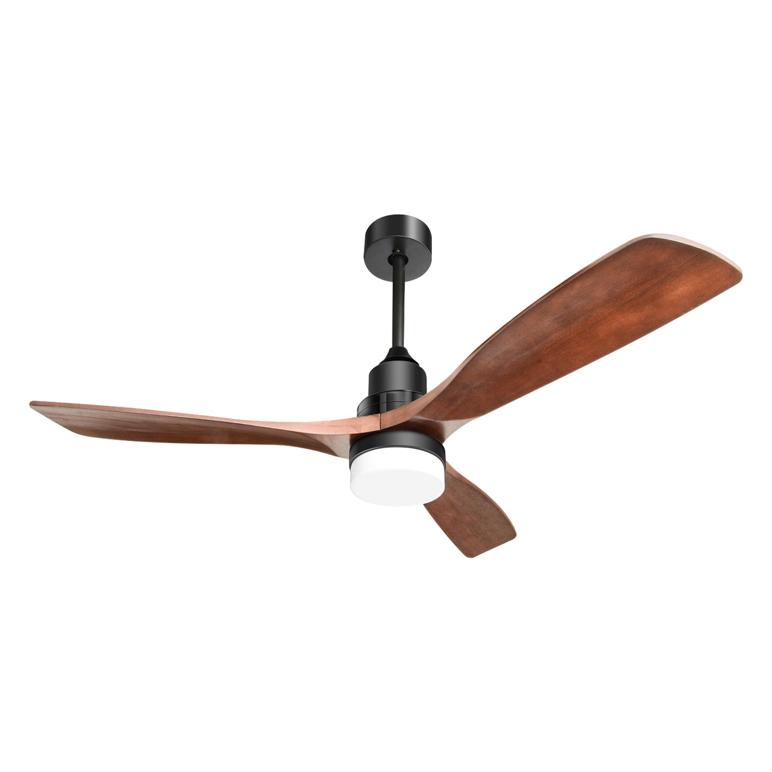52 Inch Ceiling Fan Light With 6 Speed Remote black-metal & wood