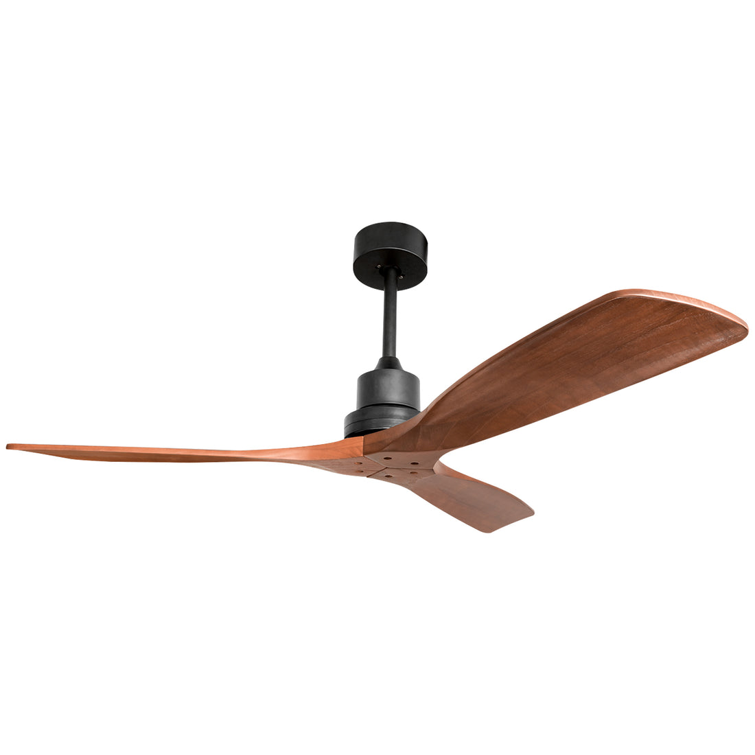52inch Outdoor Farmhouse Ceiling Fan with Remote black-metal & wood