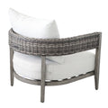 Wicker Club Chair, Set Of 2 Gray Polyester Aluminum