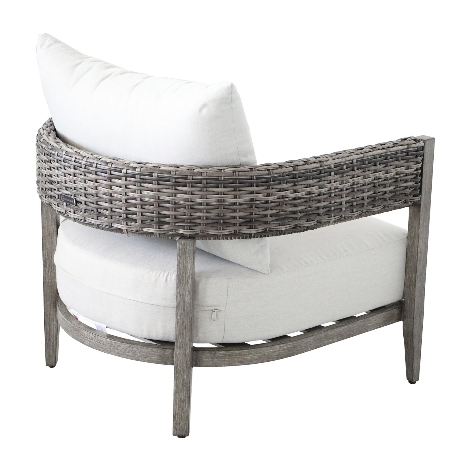 Wicker Club Chair, Set Of 2 Gray Polyester Aluminum