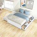 Full Bed With Twin Trundle And Two Drawers For White Color Full White Solid Wood