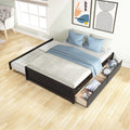 Full Bed With Twin Size Trundle And Two Drawers For Espresso Color Full Espresso Bedroom Solid Wood