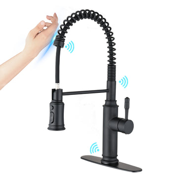 Touch Kitchen Faucet With Pull Down Sprayer Matte Black Stainless Steel