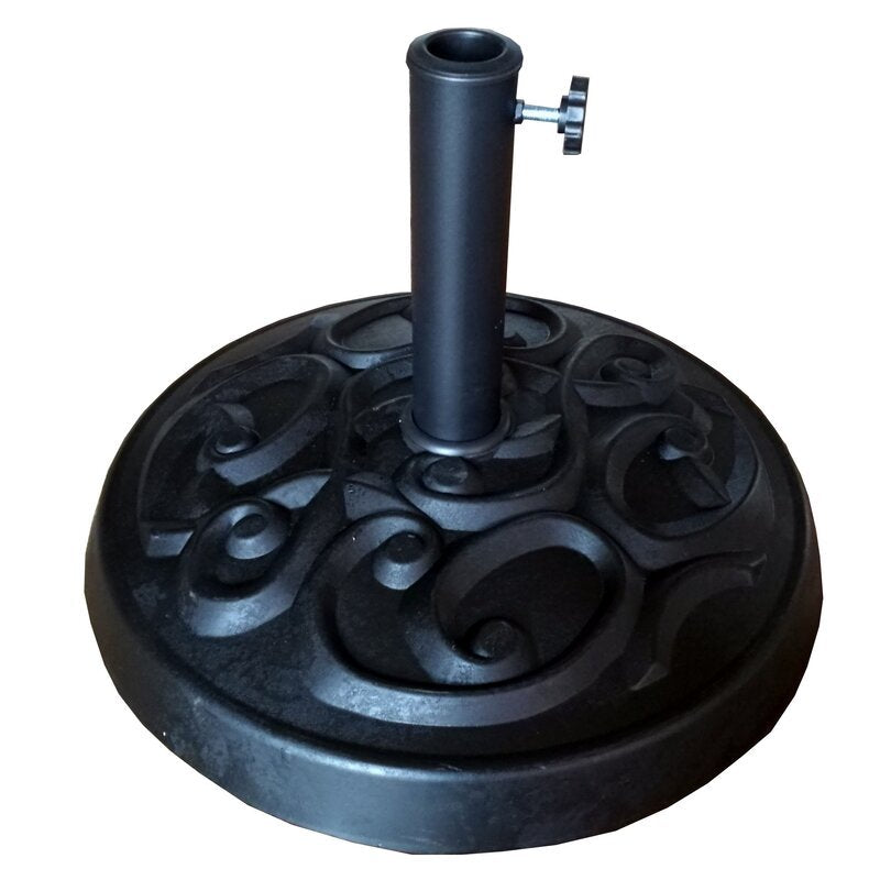 Resin Umbrella Base Black Aluminum