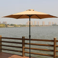 9' Pole Umbrella With Carry Bag, Taupe Taupe Polyester Aluminum