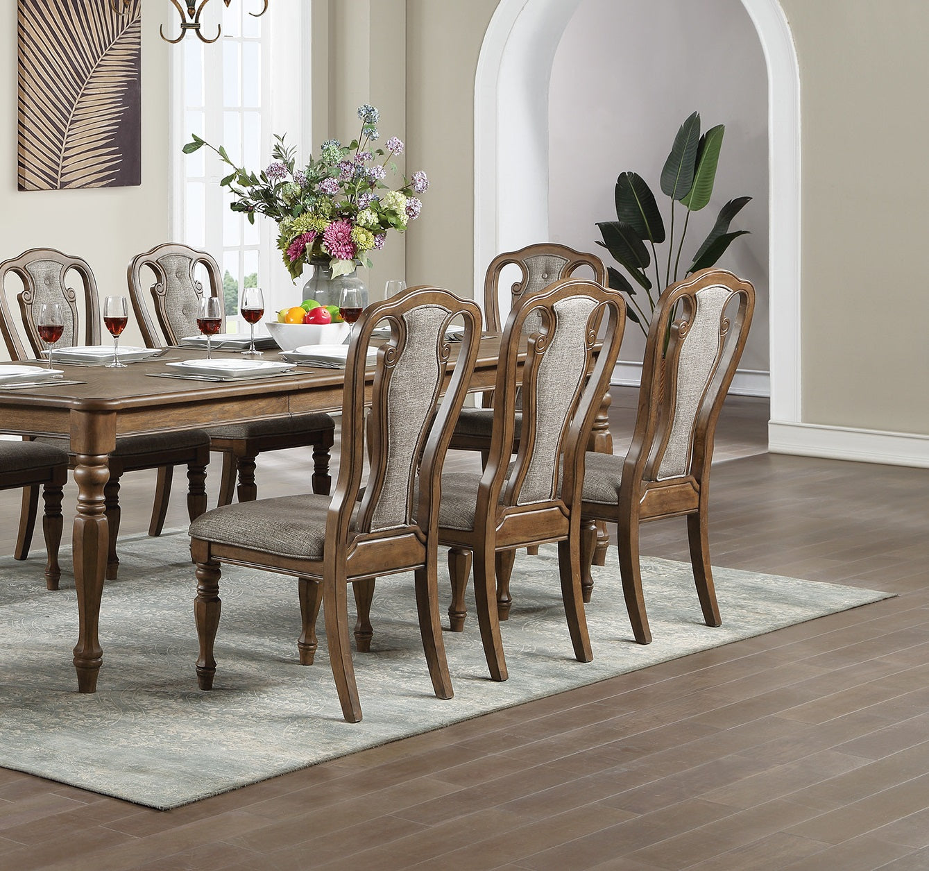 Set Of 2 Dining Chairs Upholstered Tufted Unique Design Chairs Back Cushion Seat Dining Room Brown Brown Dining Room Contemporary,Modern,Transitional Dining Chairs Solid Wood