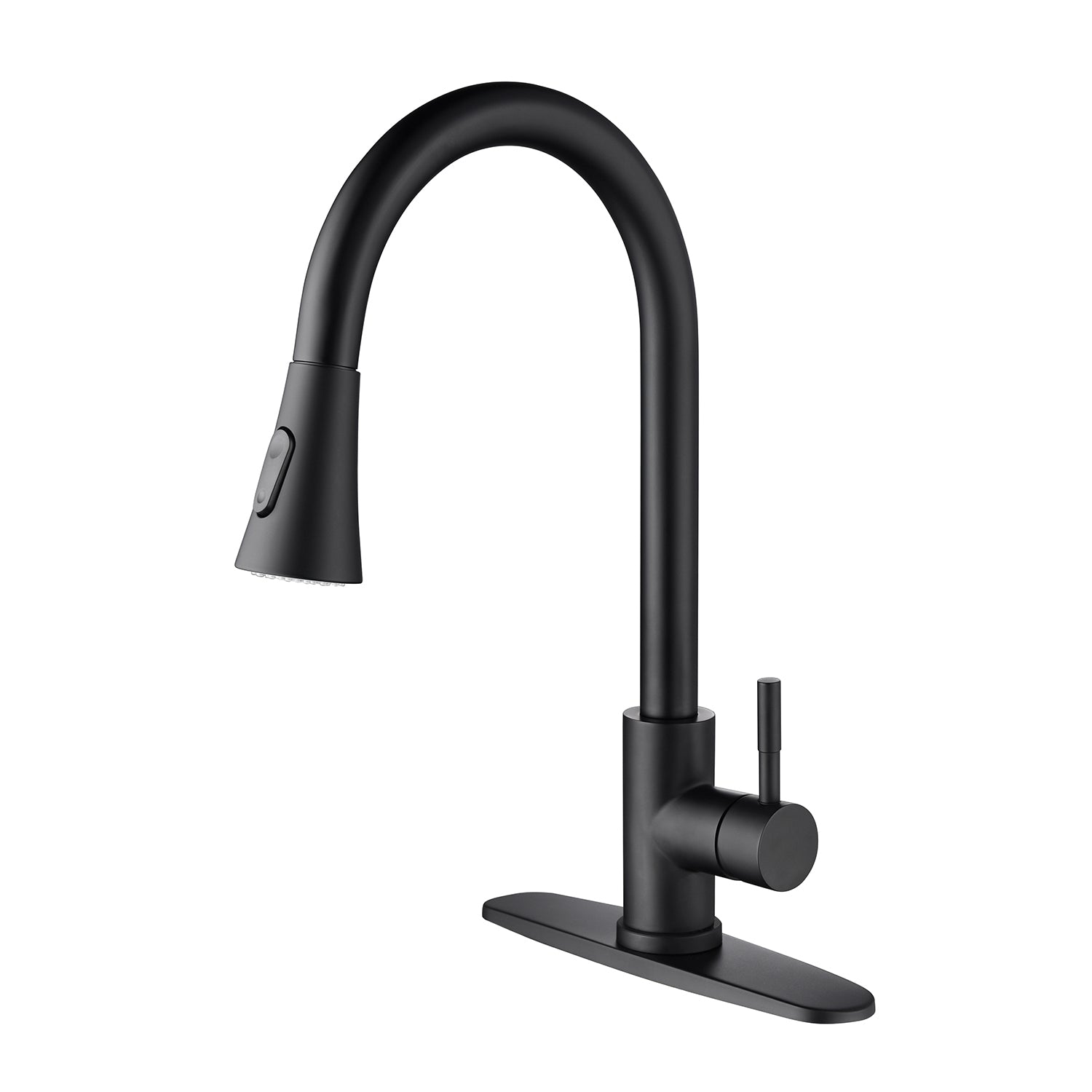 Kitchen Faucet with Pull Out Spraye matte black-stainless steel