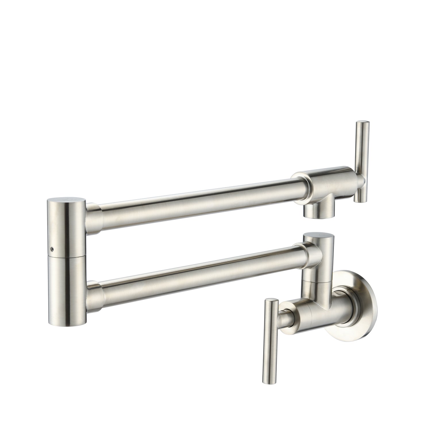 Wall Mount Folding Kitchen Pot Filler Faucet Brushed Nickel Brass