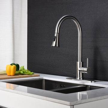 Kitchen Faucet With Pull Out Spraye Brushed Nickel Stainless Steel