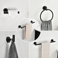 6 Piece Stainless Steel Bathroom Towel Rack Set Wall matte black-stainless steel
