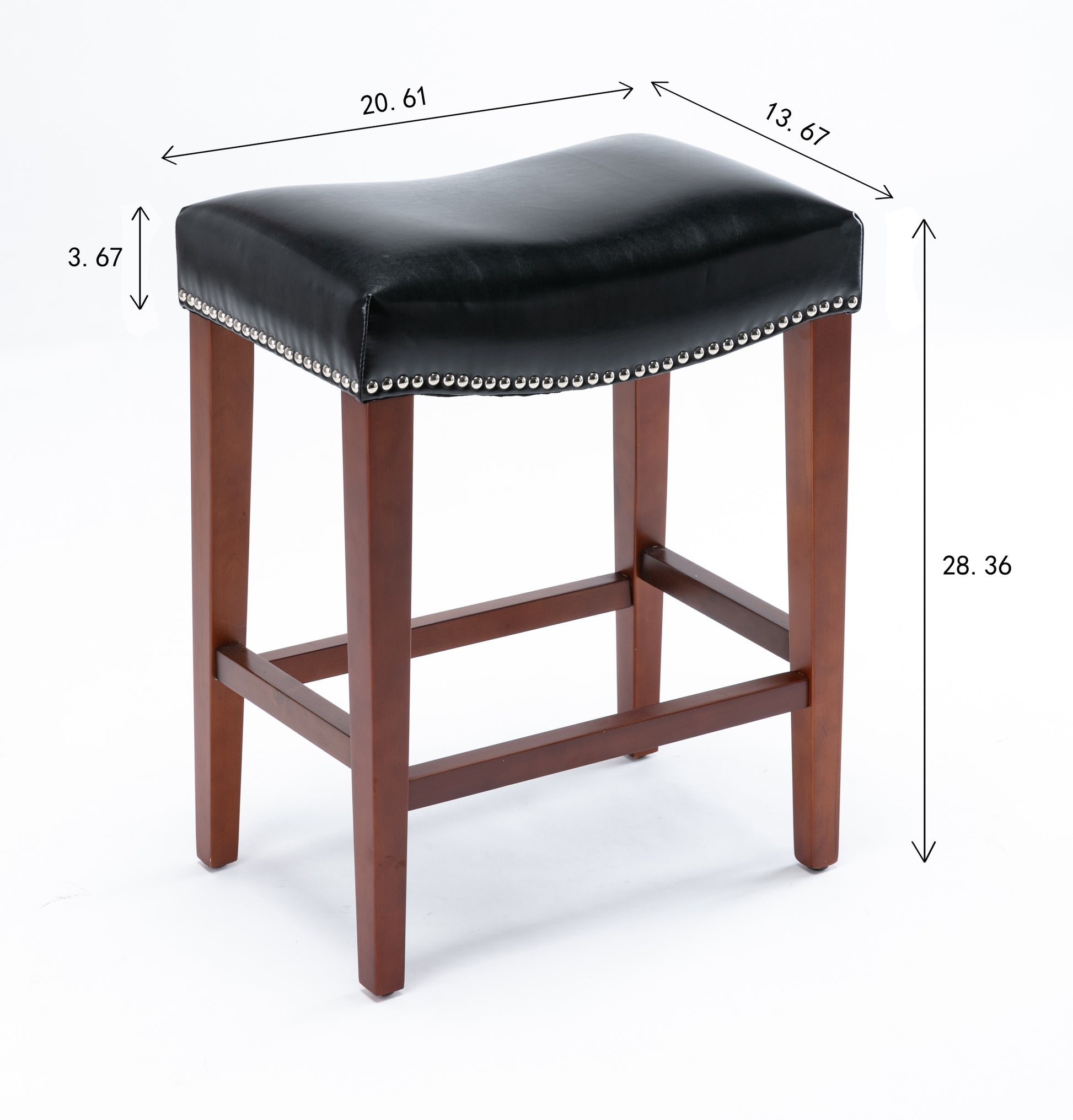 Dark Brown Leather Barstool 2 Pcs Set Brown Bonded Leather