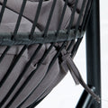 Folding Double Swing Chair W Cushion Black Iron