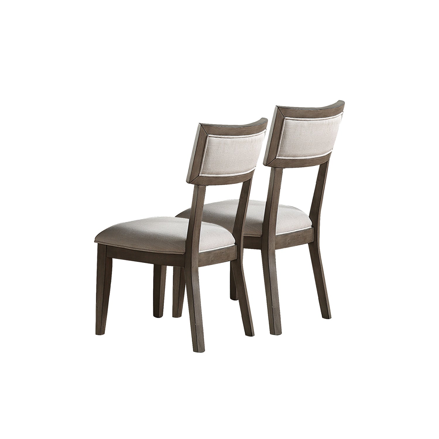 White Fabric Upholstery Dining Chair, Grey Set Of 2 Solid White Dining Room Dining Chairs Solid Wood