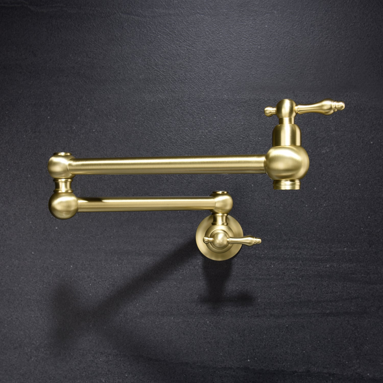 Pot Filler Faucet Wall Mount Gold Brass