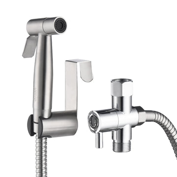 Bidet Sprayer For Toilet, Handheld Cloth Diaper Sprayer Silver Metal